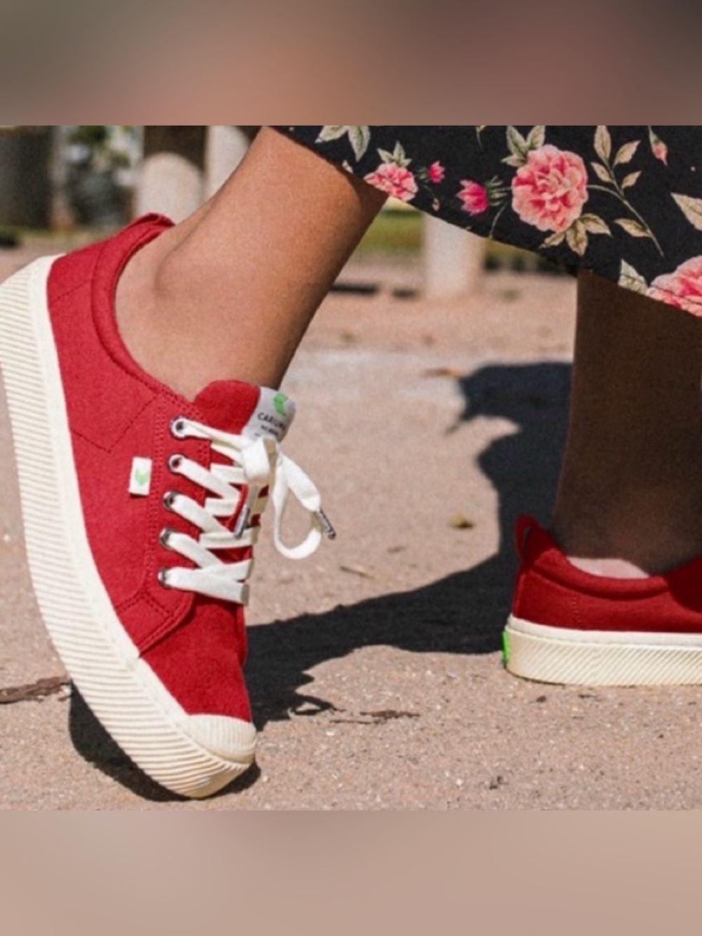 Cariumia OCA low red canvas sustainable sneakers athletic casual shoes sz 9